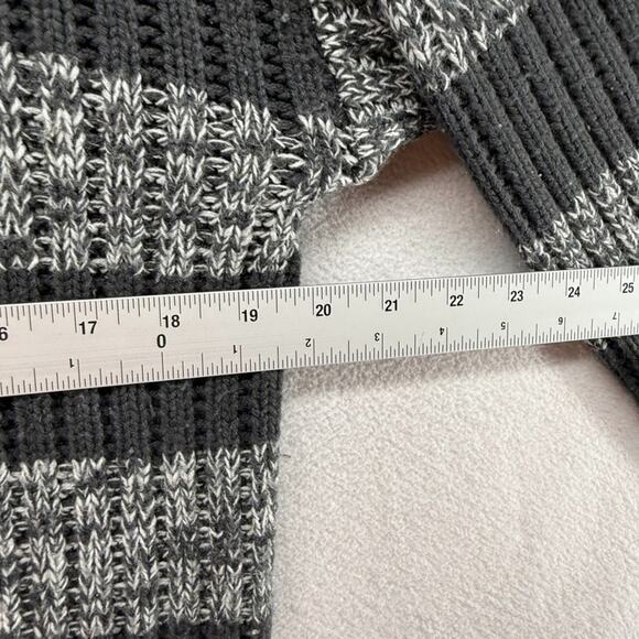 Vintage Trend Basics Sweater Mens medium Gray knit Preppy Grandpa Pullover Sheer - Picture 4 of 6